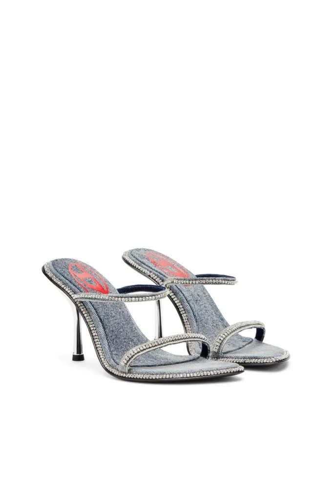 d-havanna sdl Mules à talons D-Havanna en denim cristallisé
