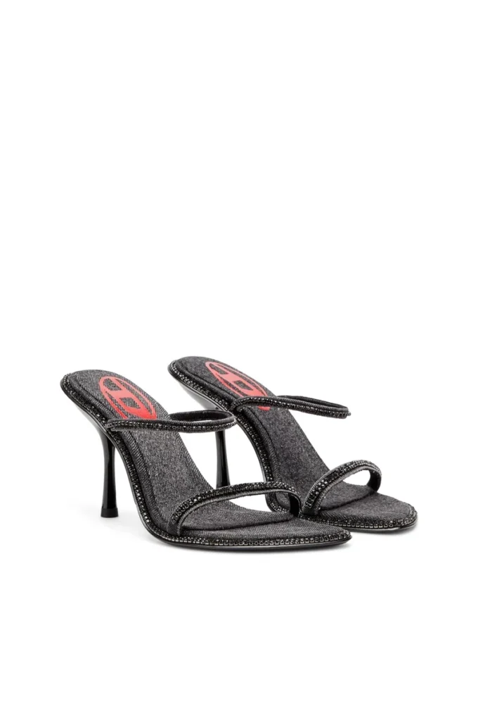 d-havanna sdl Mules à talons D-Havanna en denim cristallisé