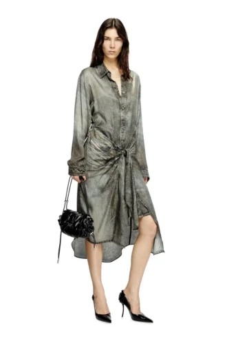 d-iletta Robe portefeuille en viscose aspect denim