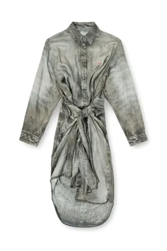 d-iletta Robe portefeuille en viscose aspect denim