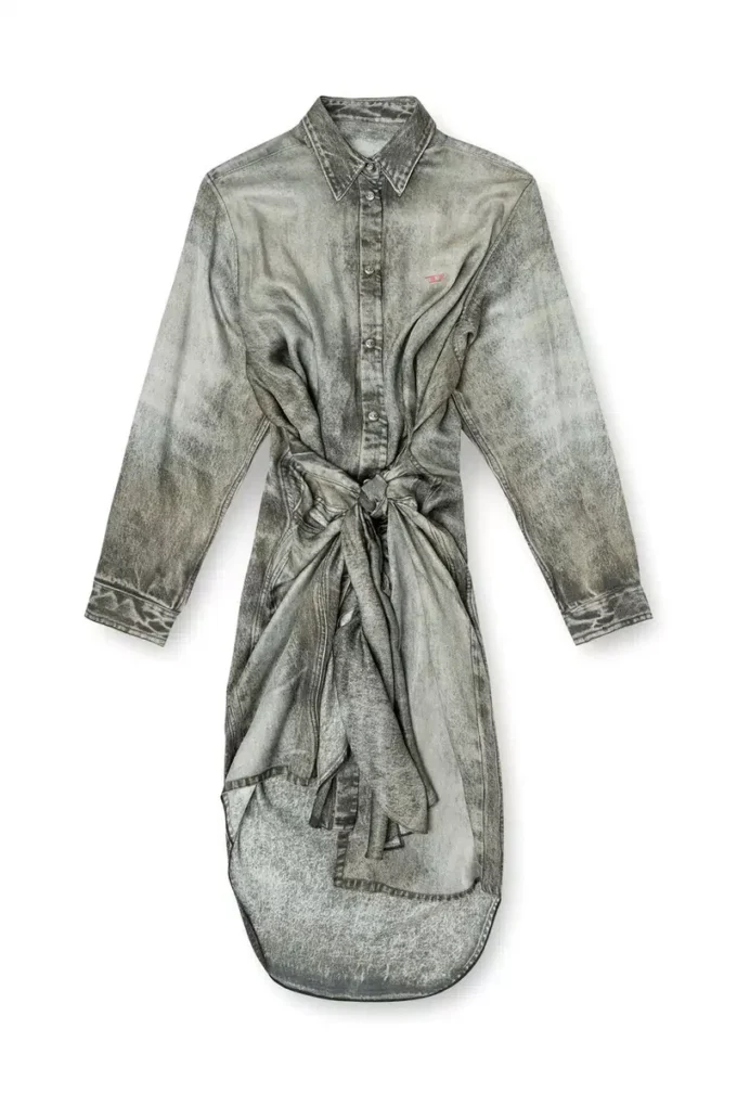 d-iletta Robe portefeuille en viscose aspect denim