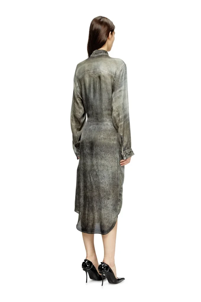 d-iletta Robe portefeuille en viscose aspect denim