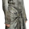 d-iletta Robe portefeuille en viscose aspect denim
