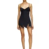 d-inlay-r1 Mini-robe en nylon avec empiècement en tulle