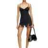 d-inlay-r1 Mini-robe en nylon avec empiècement en tulle