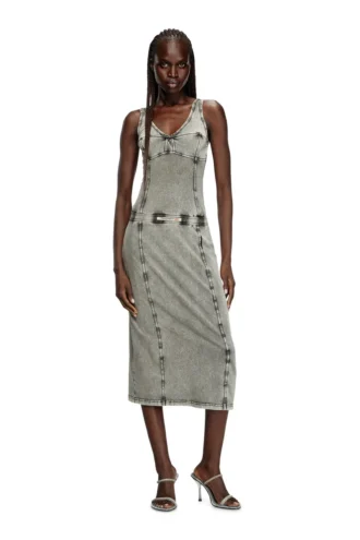 d-inny Robe midi sans manches effet denim