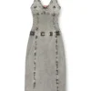 d-inny Robe midi sans manches effet denim