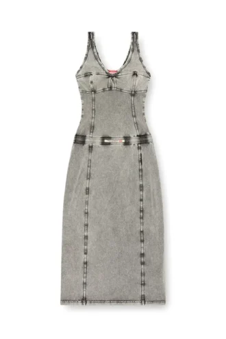d-inny Robe midi sans manches effet denim
