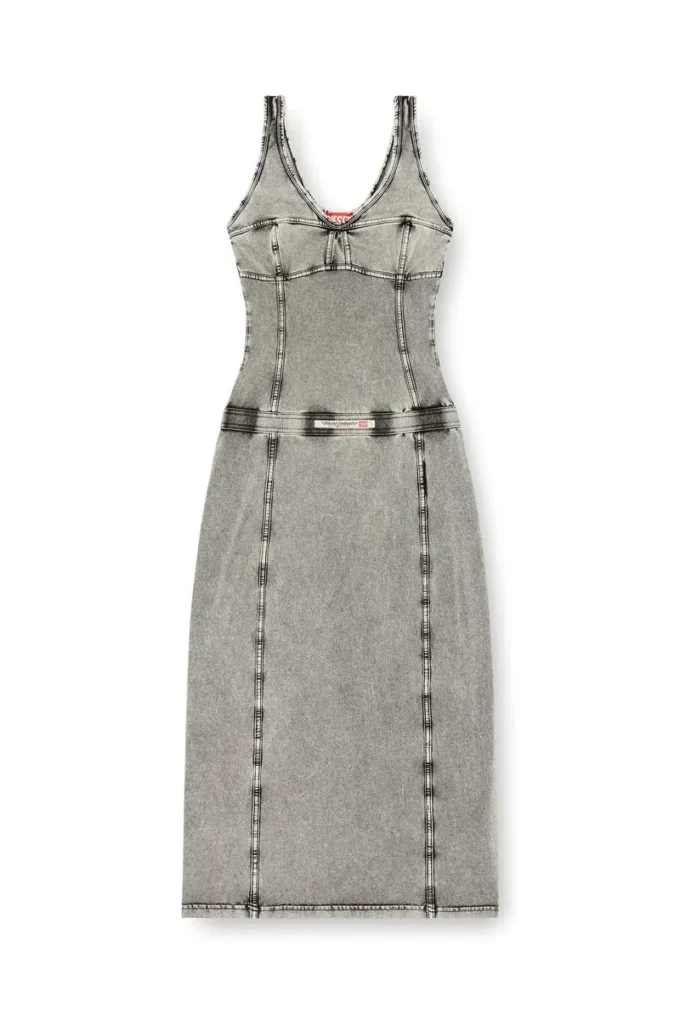 d-inny Robe midi sans manches effet denim