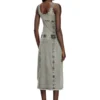 d-inny Robe midi sans manches effet denim