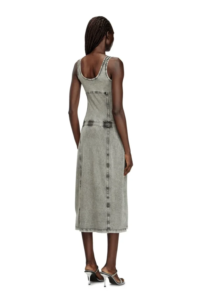 d-inny Robe midi sans manches effet denim