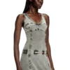 d-inny Robe midi sans manches effet denim