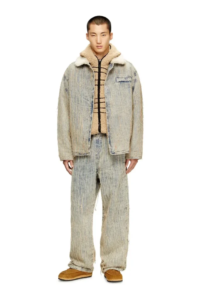 d-ivar-s Veste en denim jacquard à fils flottants