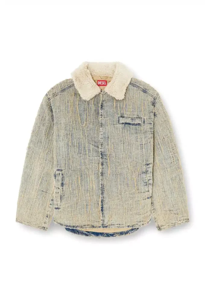 d-ivar-s Veste en denim jacquard à fils flottants