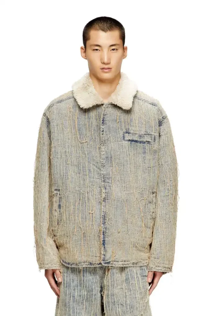 d-ivar-s Veste en denim jacquard à fils flottants