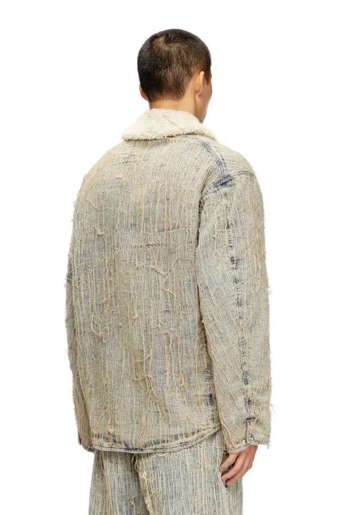 d-ivar-s Veste en denim jacquard à fils flottants