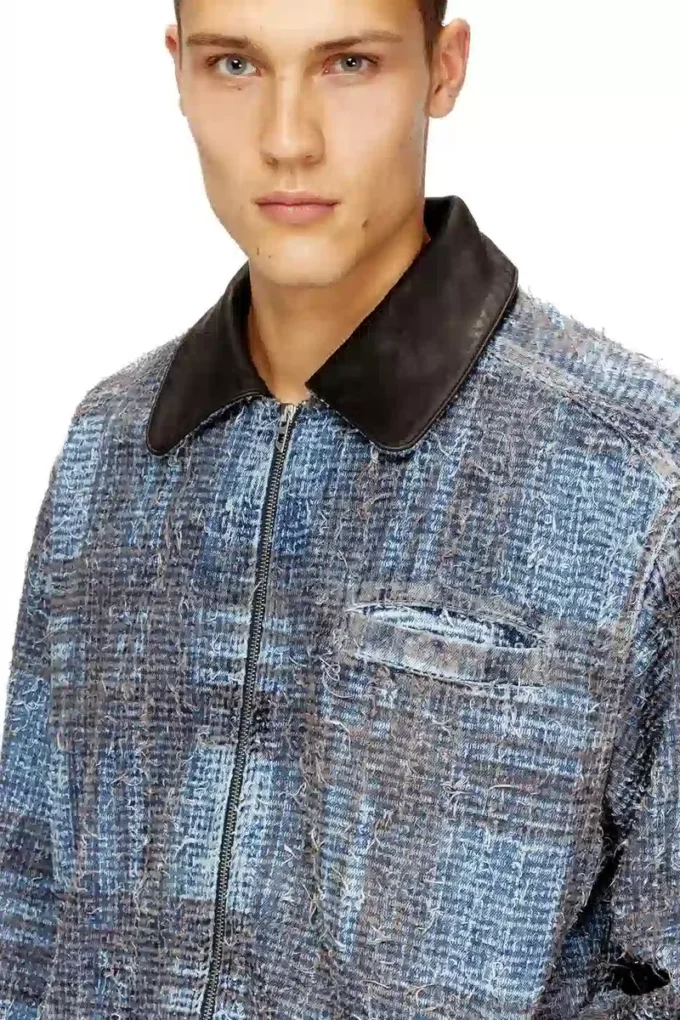 d-ivar-s1 Veste en denim bouclé graphique