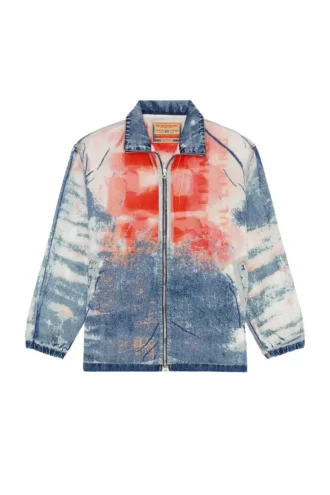 d-krap-fse Veste en denim dévoré avec logo