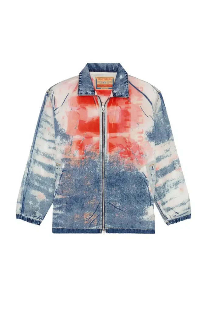 d-krap-fse Veste en denim dévoré avec logo