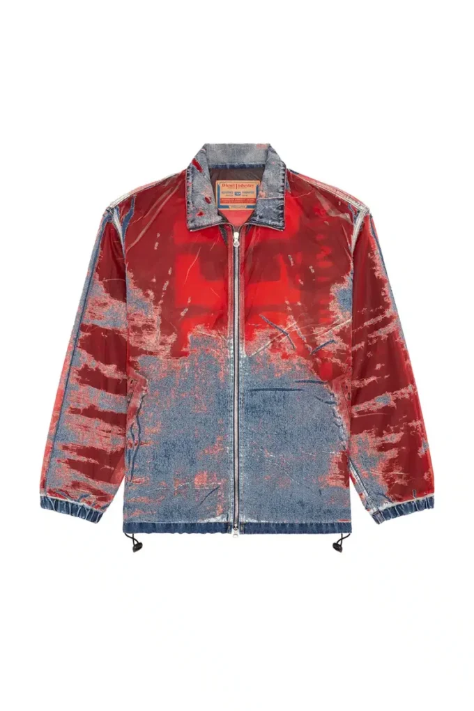 d-krap-fse Veste en denim dévoré avec logo
