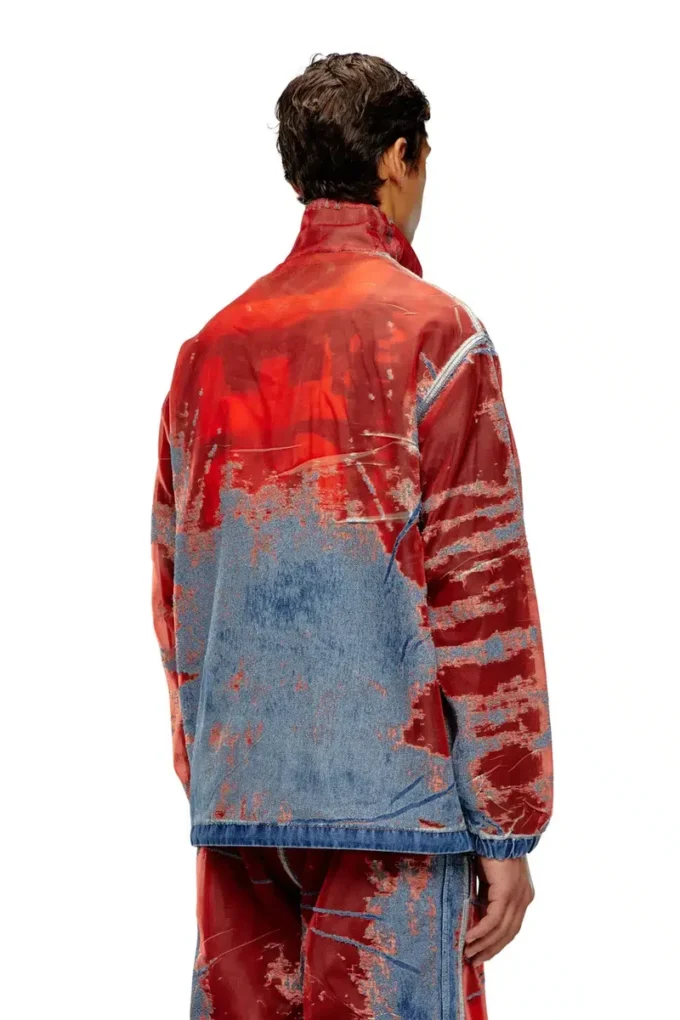 d-krap-fse Veste en denim dévoré avec logo
