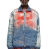d-krap-fse Veste en denim dévoré avec logo