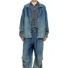 d-krap-s6 Veste zippée en denim fluide