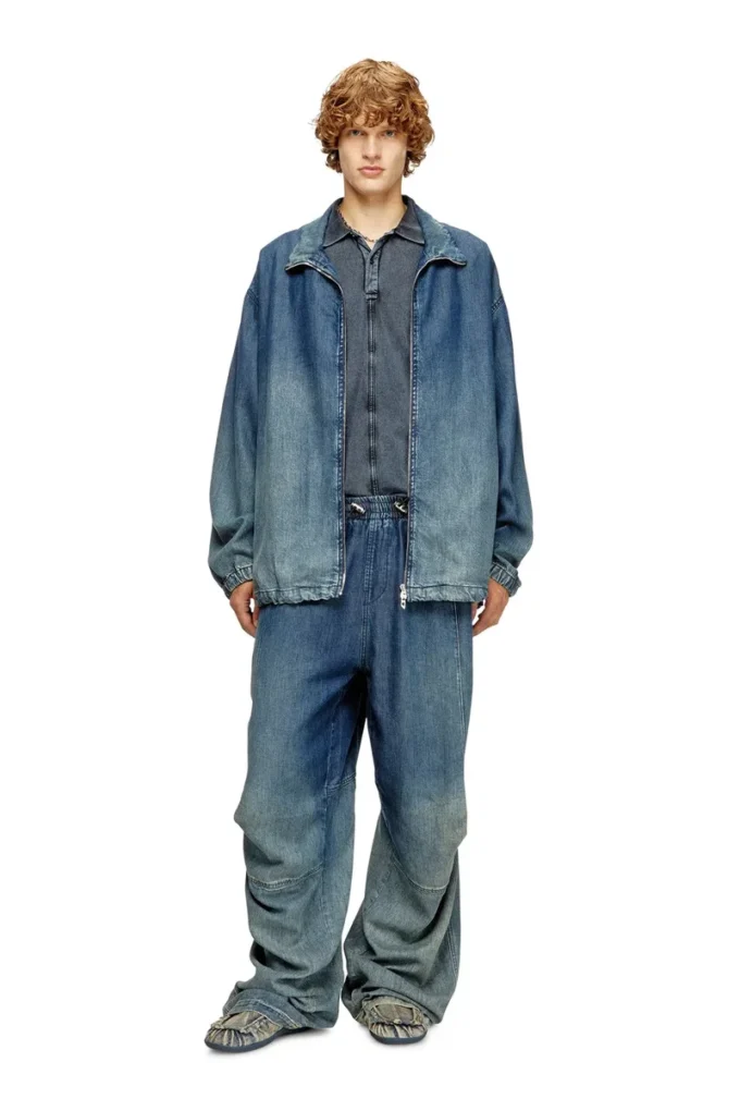 d-krap-s6 Veste zippée en denim fluide