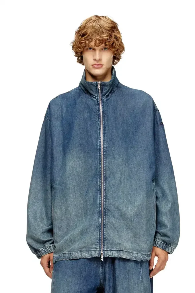 d-krap-s6 Veste zippée en denim fluide