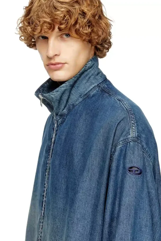 d-krap-s6 Veste zippée en denim fluide