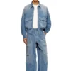 d-kurz Veste en denim coloré à chevrons
