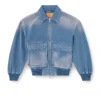 d-kurz Veste en denim coloré à chevrons