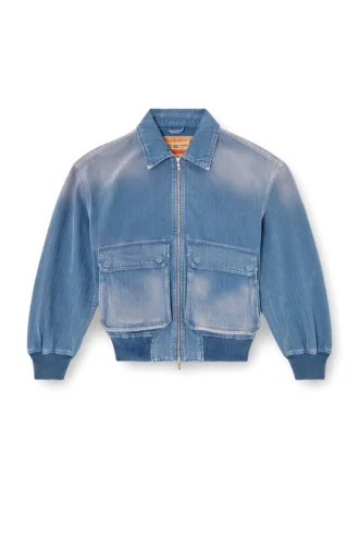 d-kurz Veste en denim coloré à chevrons