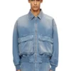 d-kurz Veste en denim coloré à chevrons
