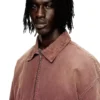d-kurz Veste en denim coloré à chevrons