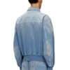 d-kurz Veste en denim coloré à chevrons