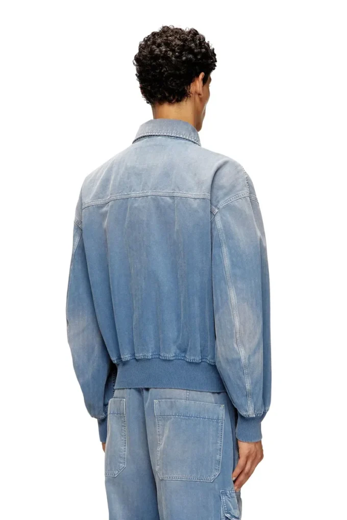 d-kurz Veste en denim coloré à chevrons