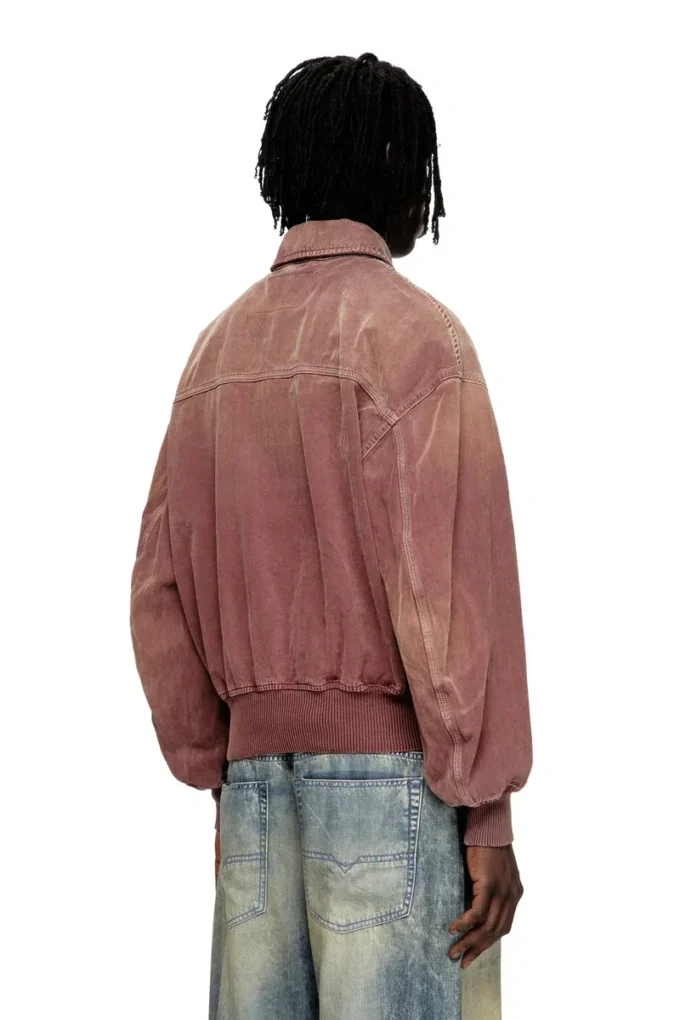 d-kurz Veste en denim coloré à chevrons
