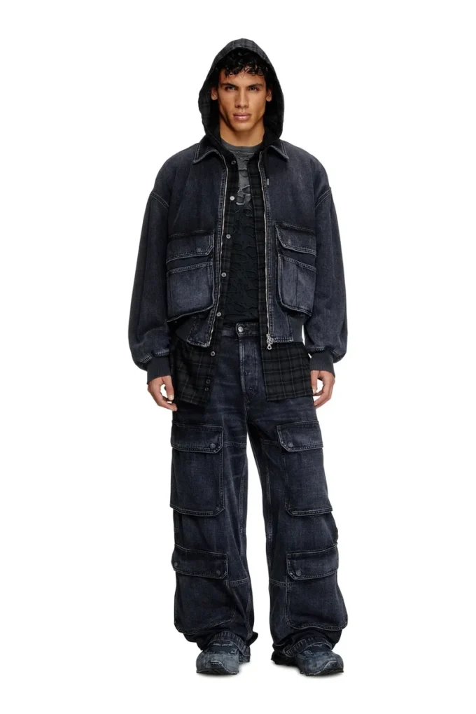 d-kurz Veste en denim tissé batavia