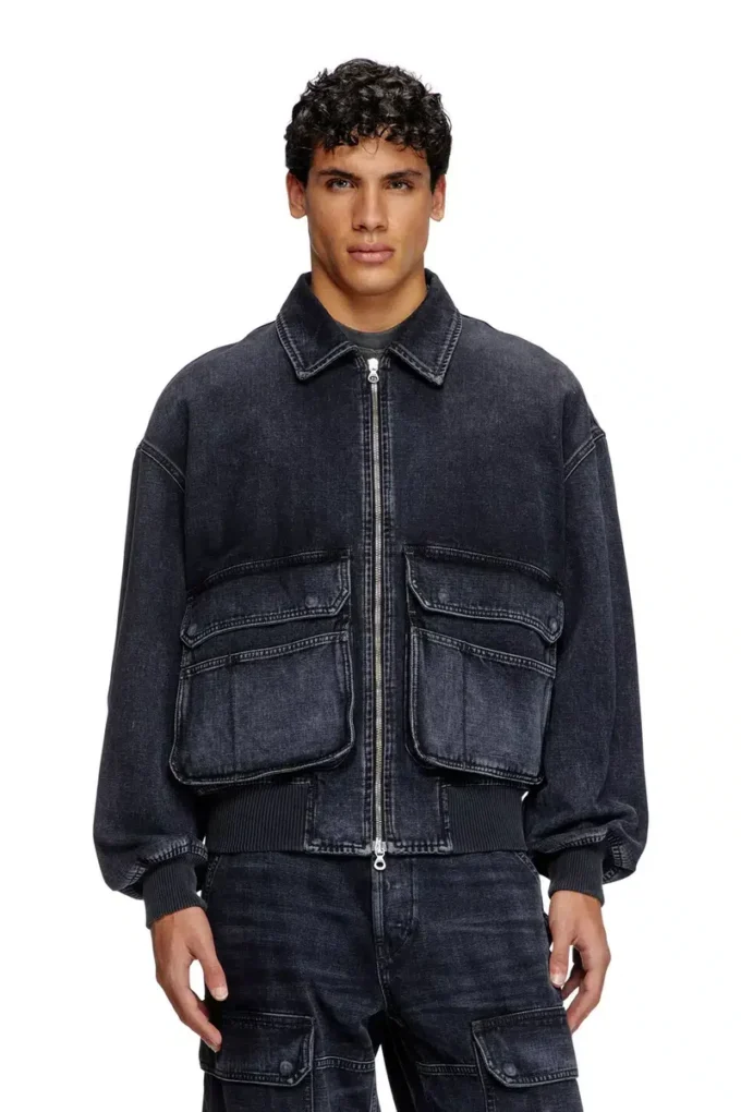 d-kurz Veste en denim tissé batavia