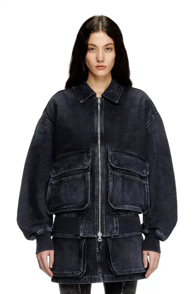 d-kurz Veste en denim tissé batavia