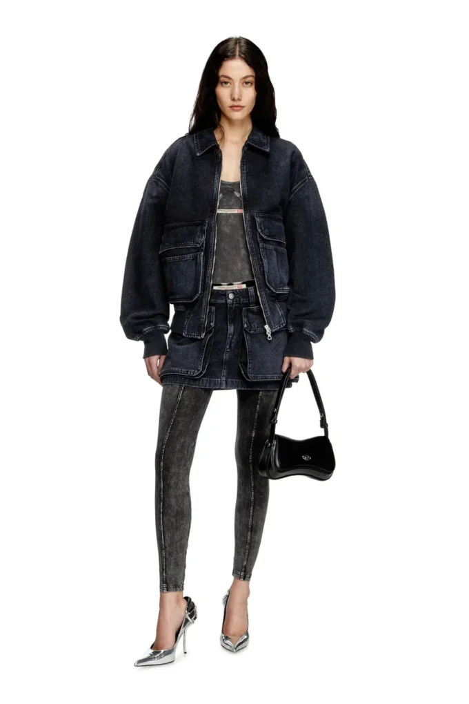 d-kurz Veste en denim tissé batavia
