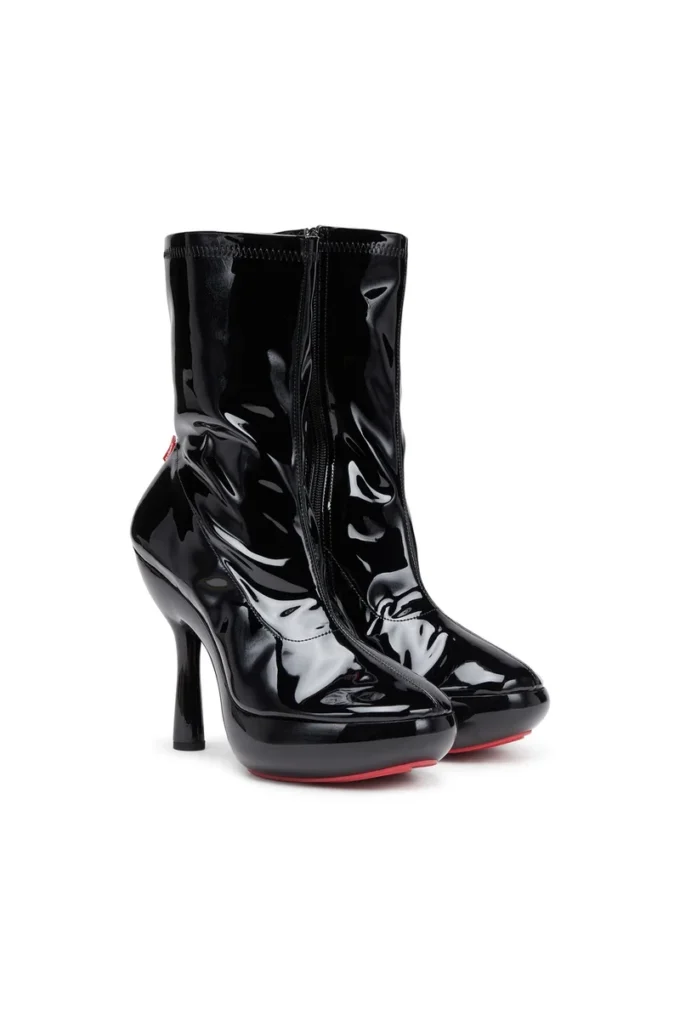 d-lake platform midb zip stretch Bottines à plateforme D-Lake en PU stretch verni