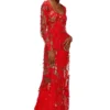 d-lea Robe longue en tulle et jersey dévoré