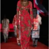 d-lea Robe longue en tulle et jersey dévoré
