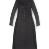d-ley Robe midi en jersey côtelé délavé