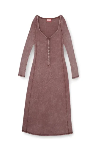 d-ley Robe midi en jersey côtelé délavé