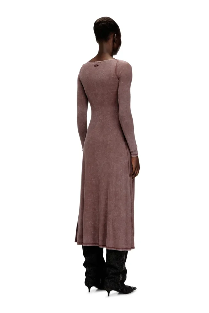 d-ley Robe midi en jersey côtelé délavé