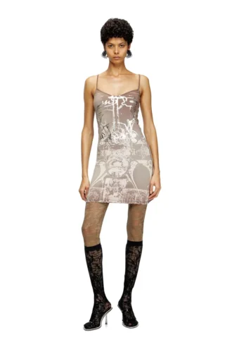 d-longy Mini-robe avec imprimé métallisé