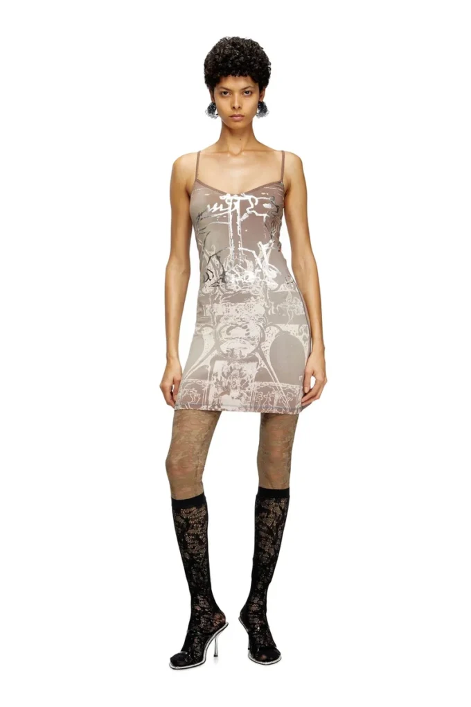 d-longy Mini-robe avec imprimé métallisé